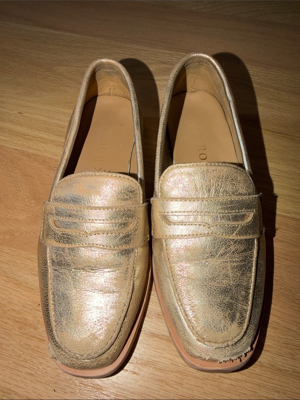 Jack Rogers Metallic Gold Girls' Penny Loafers